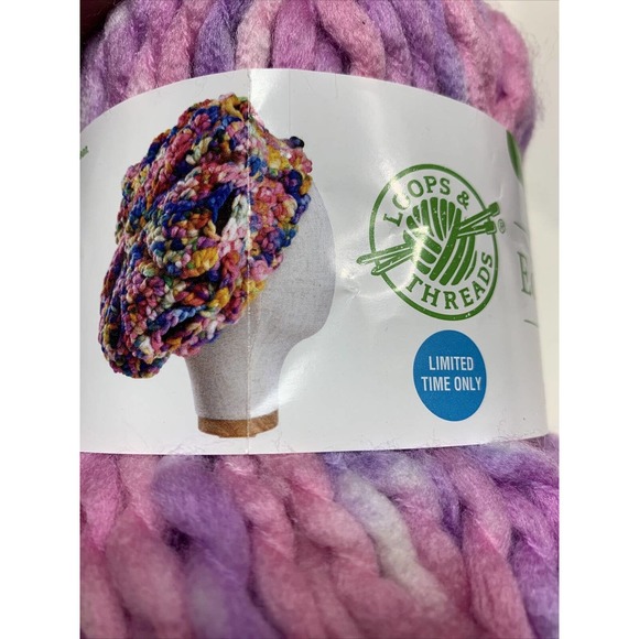 Loops & Threads Yarn Eco Tie Dye "Psychedelic Purple" - 5.2 oz - Lot of 2 - Picture 6 of 6